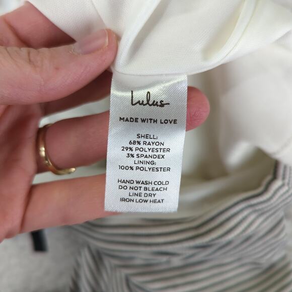 Lulu's Trendy Match White Striped Ribbed Two-piece Midi Dress Tank Knit Sz Large - Picture 10 of 12